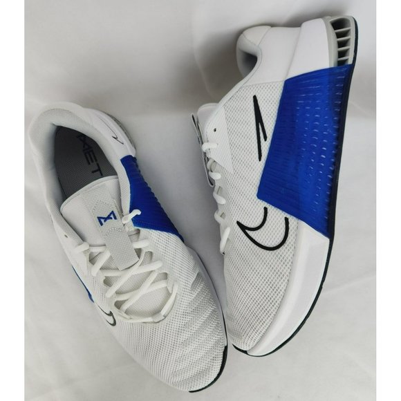MEN'S NIKE METCON 9 WHITE BLUE BLACK DZ2617-700 WEIGHTLIFTING GYM - Picture 3 of 10